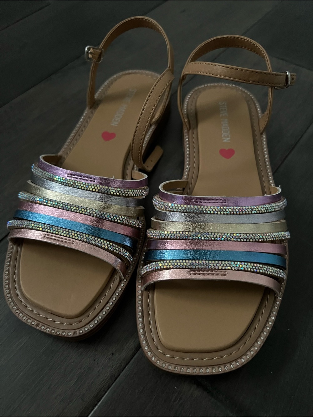 Girls Steve Madden Sparkle Strappy Sandals – Size 3 – NWT